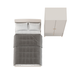 Кровать Афина 1200 с 2-х дверным шкафом-комодом