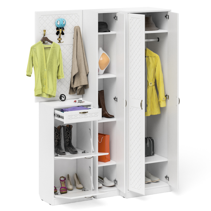 Прихожие, Мебель в прихожую П-6 № 30 МДФ фрезеровка ромб