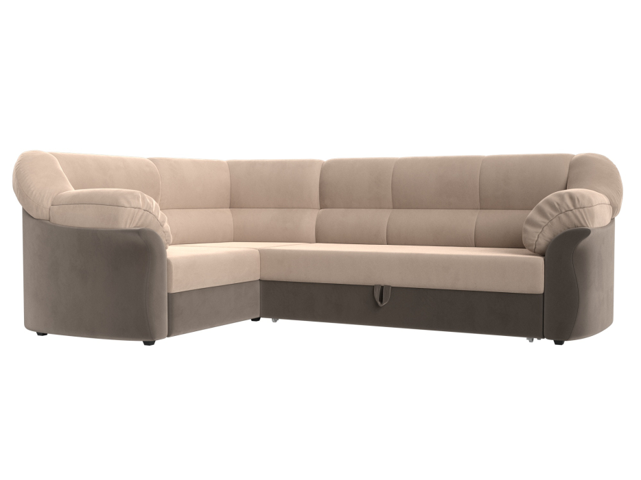 Диваны угловые в гостиную, Диван угловой Карнелла левый угол, велюр