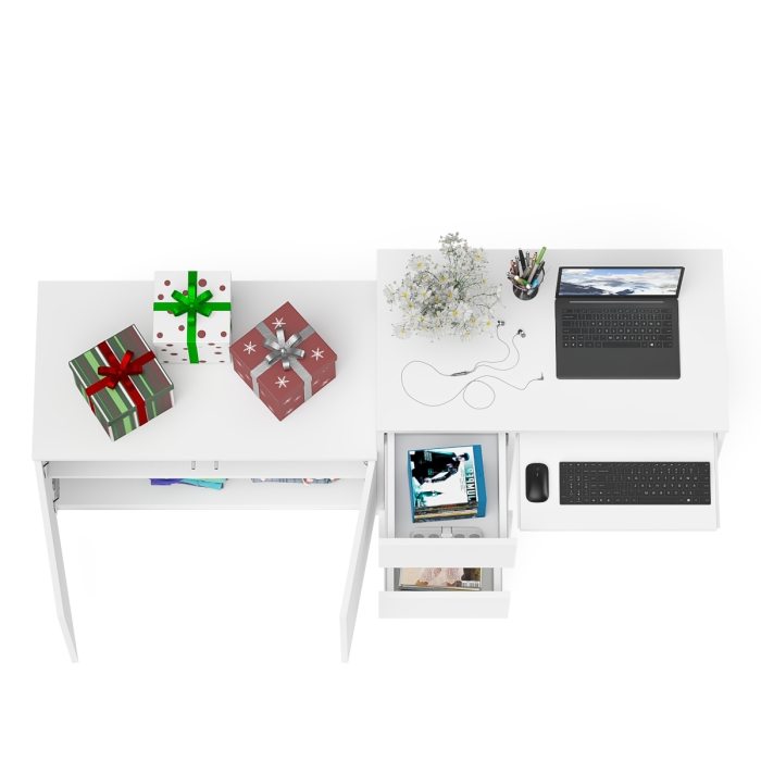 Прямые компьютерные столы, Компьютерный стол три ящика слева с тумбой 900 Мори