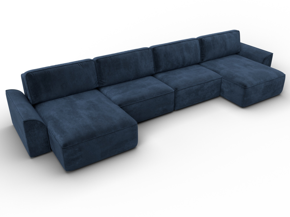 Диваны еврокнижки, Диван п-образный Лига-048 НПБ лонг, велюр TOWER