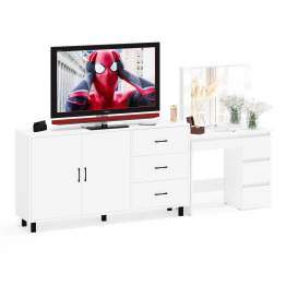 Косметический столик Сура с зеркалом и подсветкой и с тумбой-комодом 123-1604