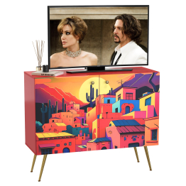 Комод-тумба Кармин 16.230.03, фасады с рисунком Бразильские домики
