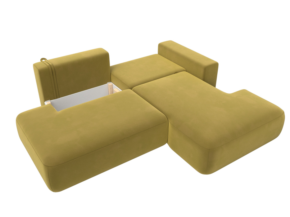 Диваны угловые в гостиную, Диван угловой Лига-036 Модерн правый угол, микровельвет