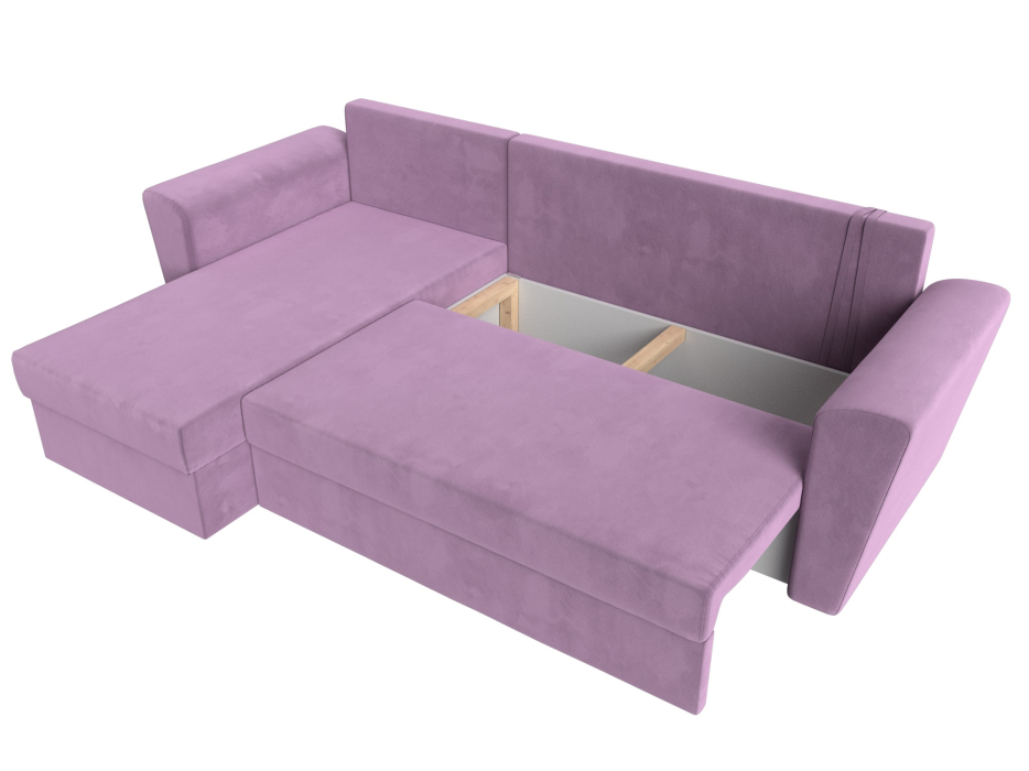 Диваны угловые в гостиную, Угловой диван Амстердам Лайт левый угол, микровельвет