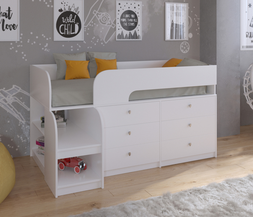 Кровати-чердаки, Кровать-чердак Астра 9 V3 Белый