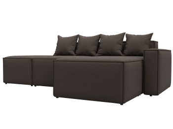 Диван угловой модульный Лига-063 угол правый, рогожка Амур