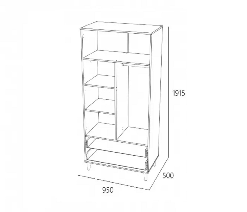 Шкафы распашные, Шкаф Дакота НМ 040.25