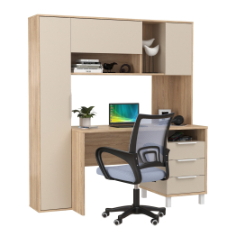 Домашний офис Моби Комфорт 12.95N и кресло 103 серое
