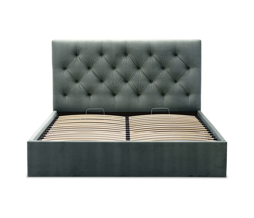 Мягкая кровать, Двуспальная кровать БЕЛЛИНИ 180х200, с подъемным механизмом, велюр