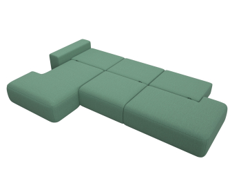 Диван угловой Лига-036 НПБ Модерн Лонг левый угол, рогожка Амур