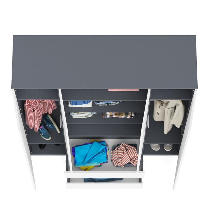 Шкафы распашные, Шкаф-комод с тремя ящиками и четырьмя дверками Мори МШ1600.1