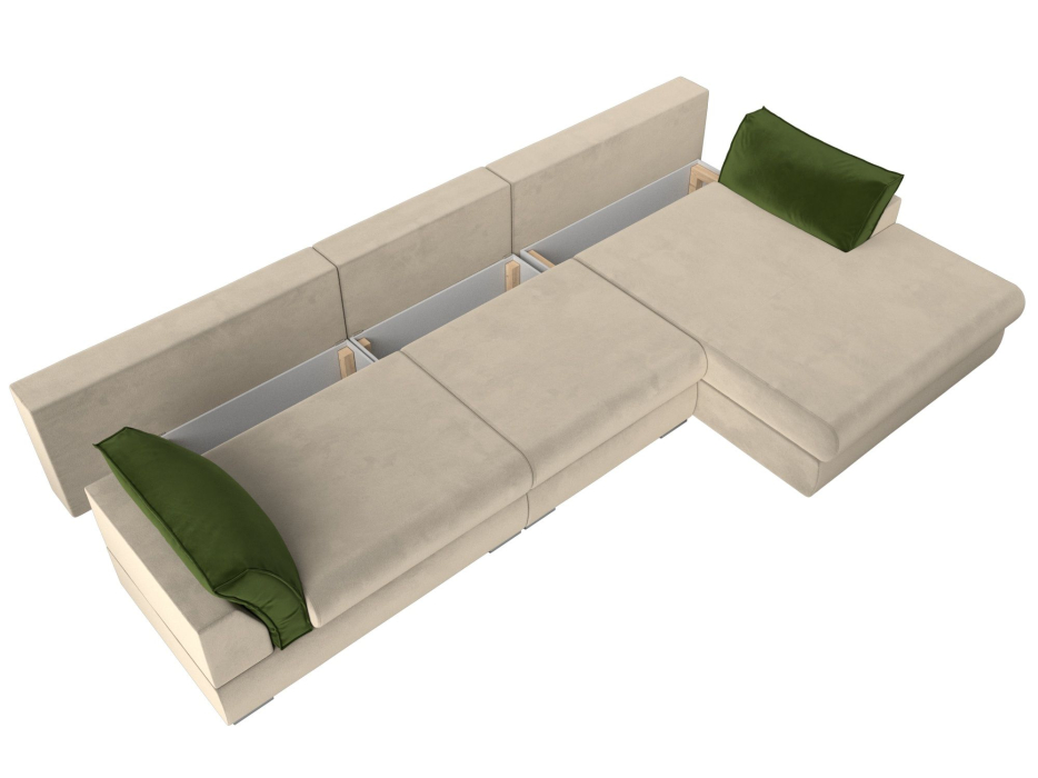 Диваны угловые в гостиную, Угловой диван Пекин Long угол правый, НПБ, микровельвет