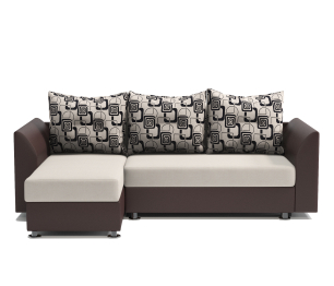 Угловой диван Ария Скала левый, шенилл / экокожа