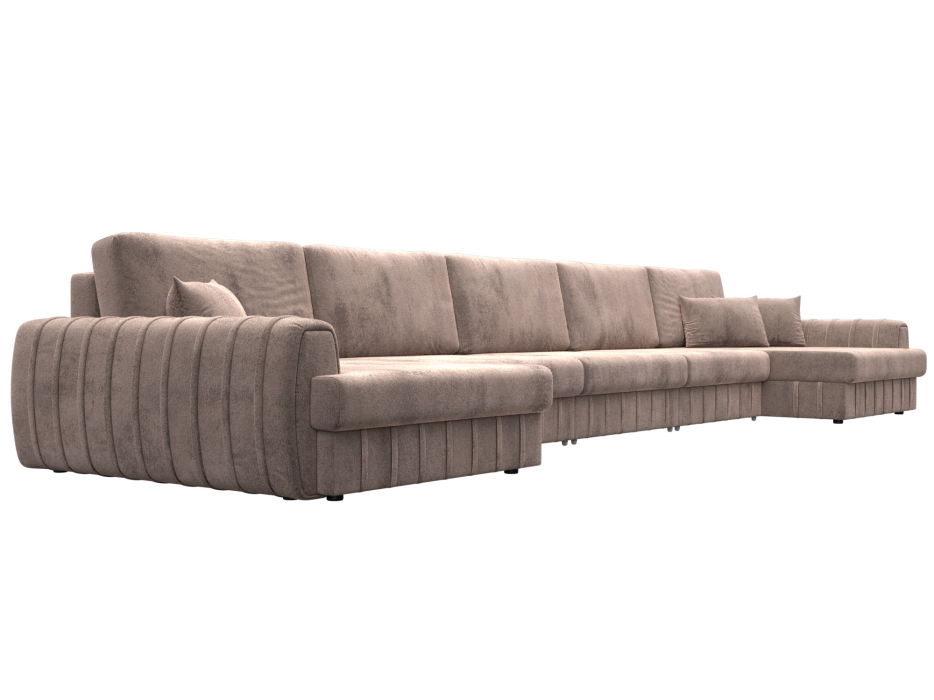 Диваны угловые в гостиную, Диван П-образный Лига-057 НПБ МегаЛонг, велюр TOWER