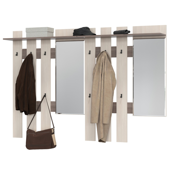 Настенные, Две вешалки для верхней одежды с зеркалом Лира 2-3814