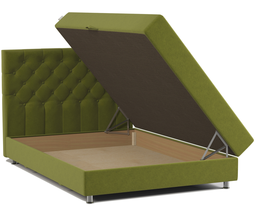 Мягкая кровать, Кровать тахта двуспальная с подъемным механизмом и матрасом Шармэль 140, велюр