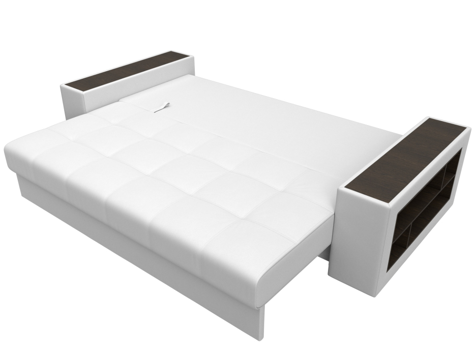 Диваны еврокнижки, Диван прямой Дубай полки справа, экокожа GRIFON