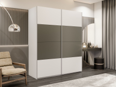 Шкафы-купе 2-х дверные, Шкаф-купе Эста 2-х дверный ДСП/Стекла хаки/Доводчик 200х66х240