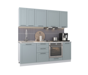 Кухонный гарнитур Регина Белый/МДФ Modern Серый 2,1 м