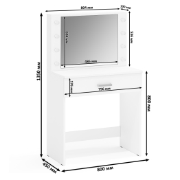 Комод ящики и дверка 122-1504 и туалетный столик с подсветкой СТ-4