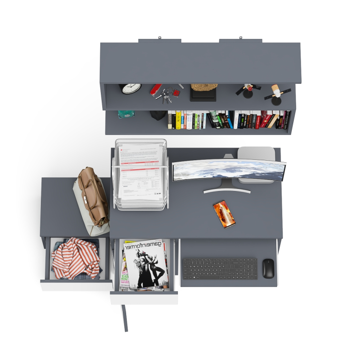 Прямые компьютерные столы, Стол компьютерный Мори МС-1 левый с тумбой и полкой 900