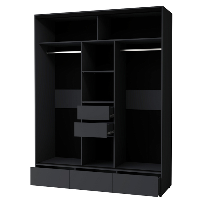 Шкафы-купе 3-х дверные, Шкаф-купе 3-дв  MOD 1800 зеркало/лдсп  (в2390*ш1800*г620)