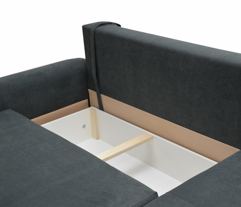 Диваны угловые, Угловой диван Коста, еврокнижка, велюр,  правый угол