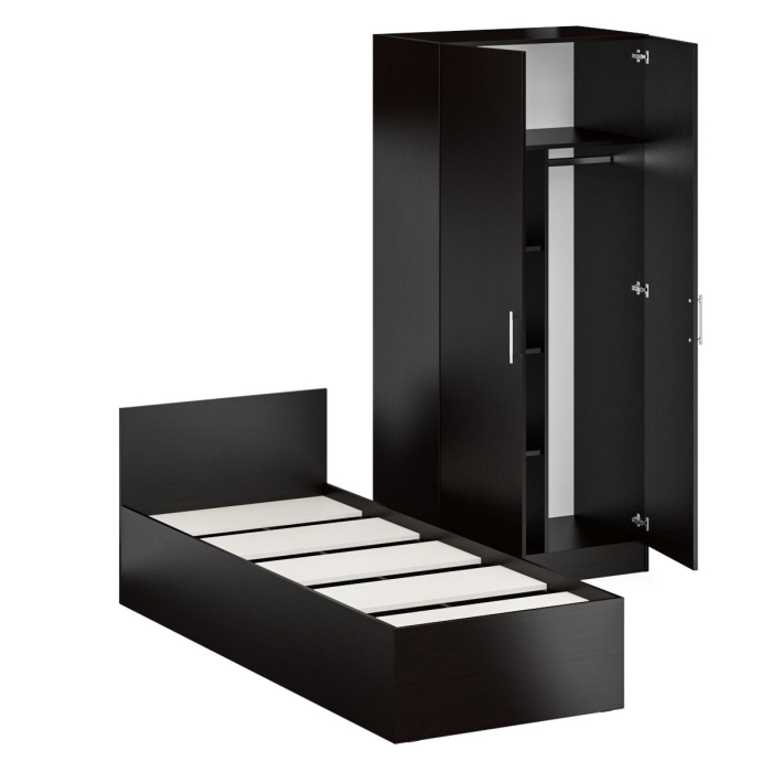 Спальные гарнитуры, Кровать односпальная 800 со шкафом для одежды 2-х створчатым Стандарт