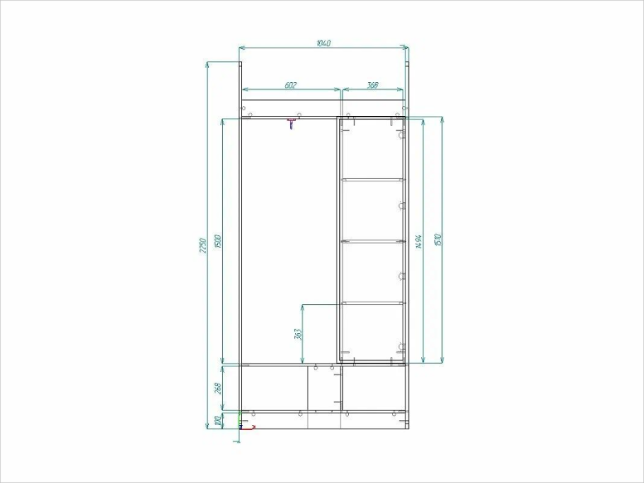 Прихожие, Прихожая Лайк-2 104x37x225 с зеркалом