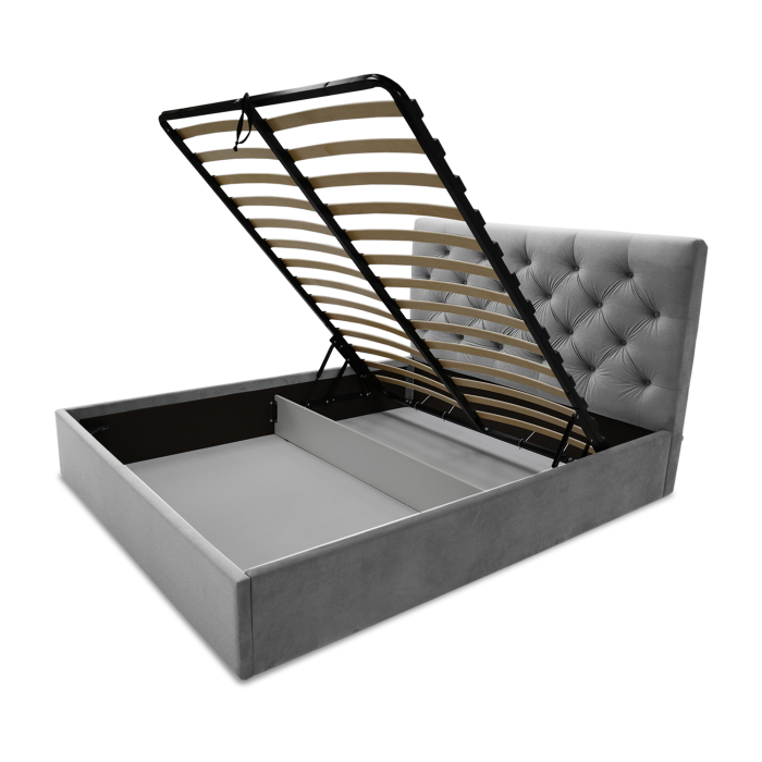 Мягкая кровать, Двуспальная кровать БЕЛЛИНИ 180х200, с подъемным механизмом, велюр