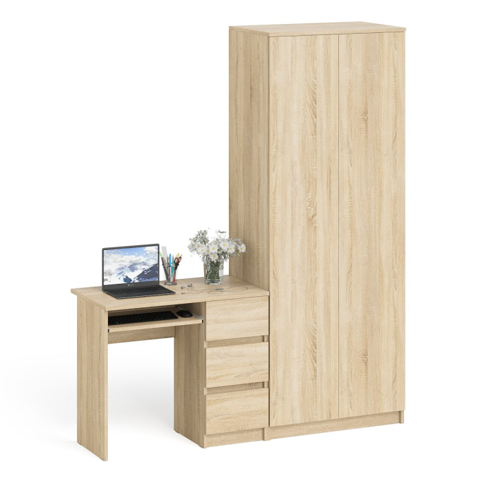 Компьютерные столы, Шкаф распашной две двери Мори 800.1 и стол компьютерный МС-6 правый