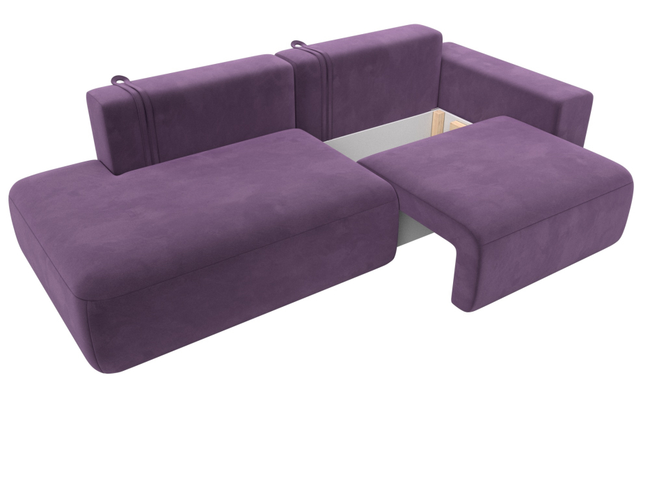 Диваны еврокнижки, Диван прямой Лига-036 Модерн подлокотник справа, микровельвет