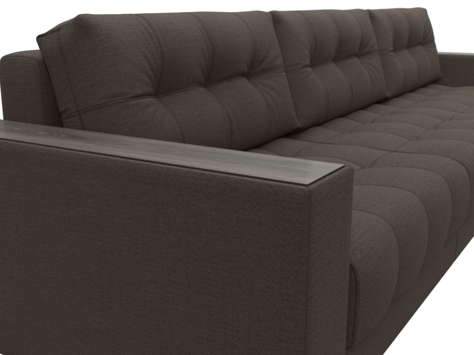 Дизайнерские диваны для гостиной, Диван угловой с декором Лига-049 НПБ Лонг, рогожка Амур