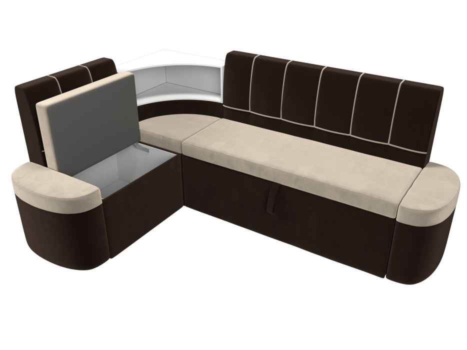 Диваны угловые кухонные, Кухонный угловой диван Тефида левый угол, микровельвет