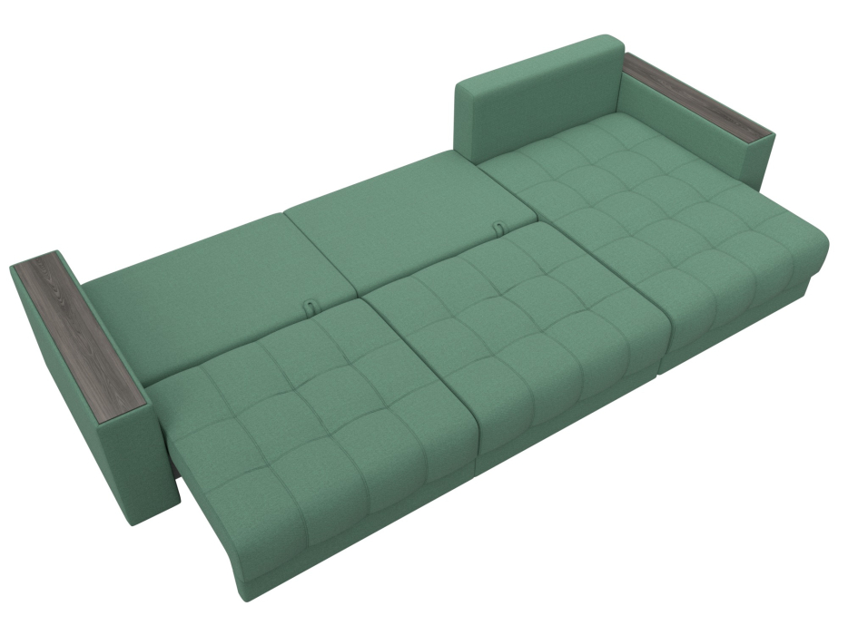 Дизайнерские диваны для гостиной, Диван угловой с декором Лига-049 НПБ Лонг, рогожка Амур