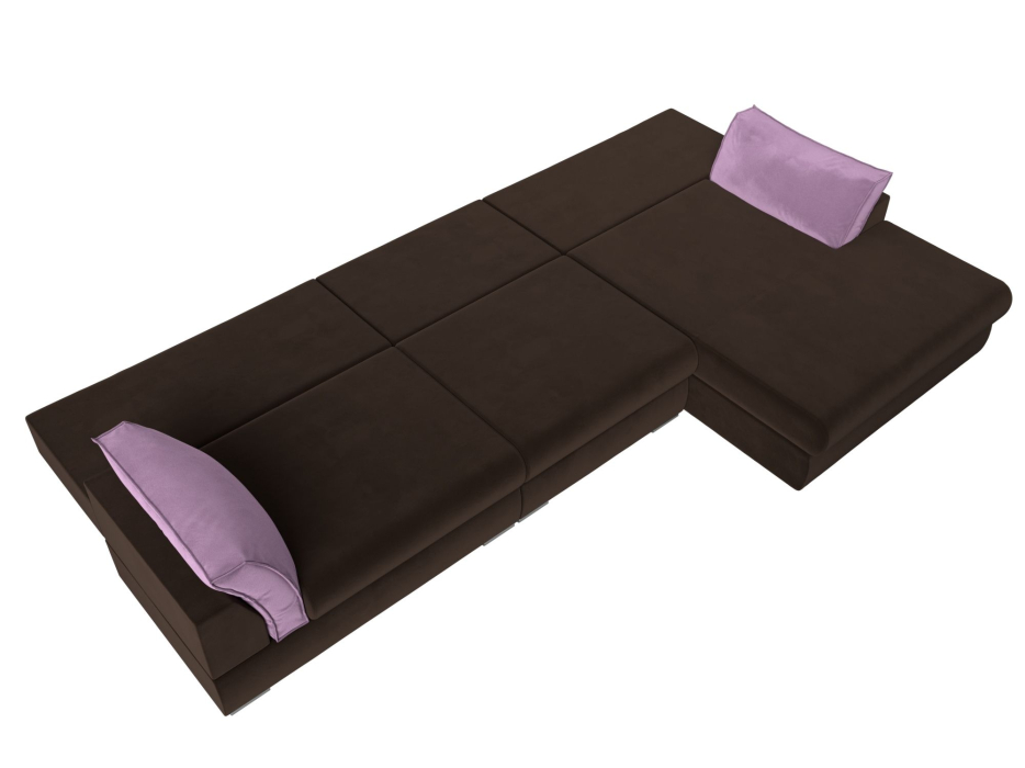 Диваны угловые в гостиную, Угловой диван Пекин Long угол правый, НПБ, микровельвет