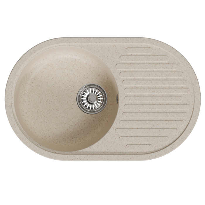 Кухонные мойки, Мойка ML-GM16 овальная с крылом, 730*460*180мм NEW*