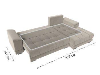 Угловой диван НордСтар правый угол, микровельвет