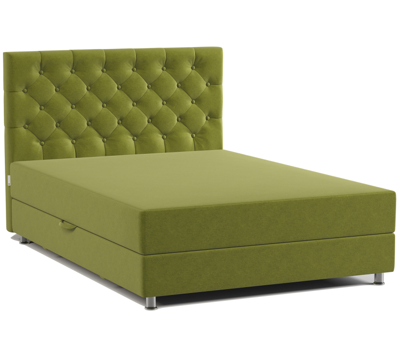 Мягкая кровать, Кровать тахта двуспальная с подъемным механизмом и матрасом Шармэль 140, велюр