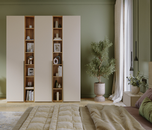 Шкаф 3-х дверный со стеллажами Лаура Компл 1, 2038