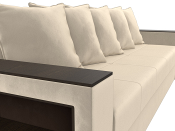 Диван прямой Дубай Лайт полки слева, микровельвет