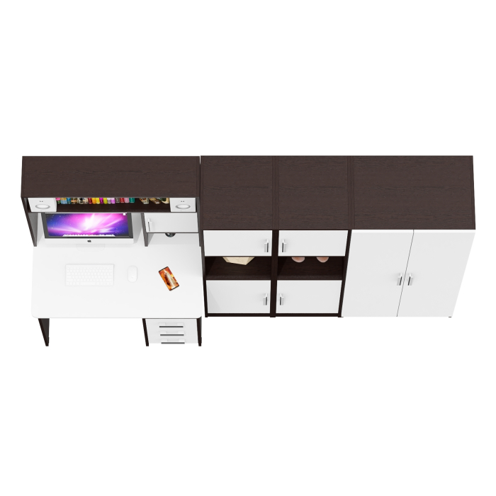 Домашние кабинеты, Уголок для школьника из стола с пеналами и платяного шкафа СК-9