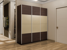 Шкафы-купе 3-х дверные, Шкаф-купе Эста 3-х дверный ДСП/Стекла фисташка/Доводчик 300х66х240