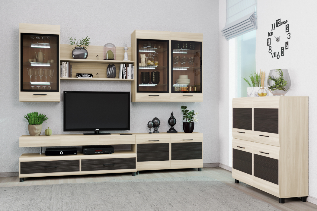 Стенки для гостиной, Модульная гостиная Камелия композиция 8