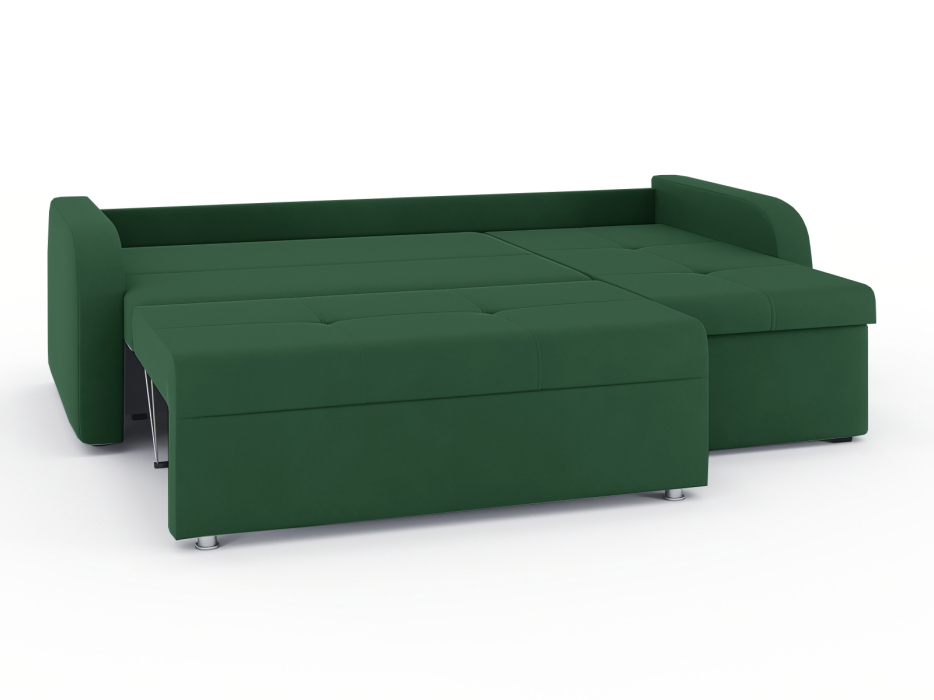 Диваны угловые в гостиную, Диван-кровать угловой Мини Люкс трехсекционная еврокнижка, велюр