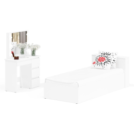 Кровать с ящиками Ксения 900 и столик косметический с подсветкой Сура