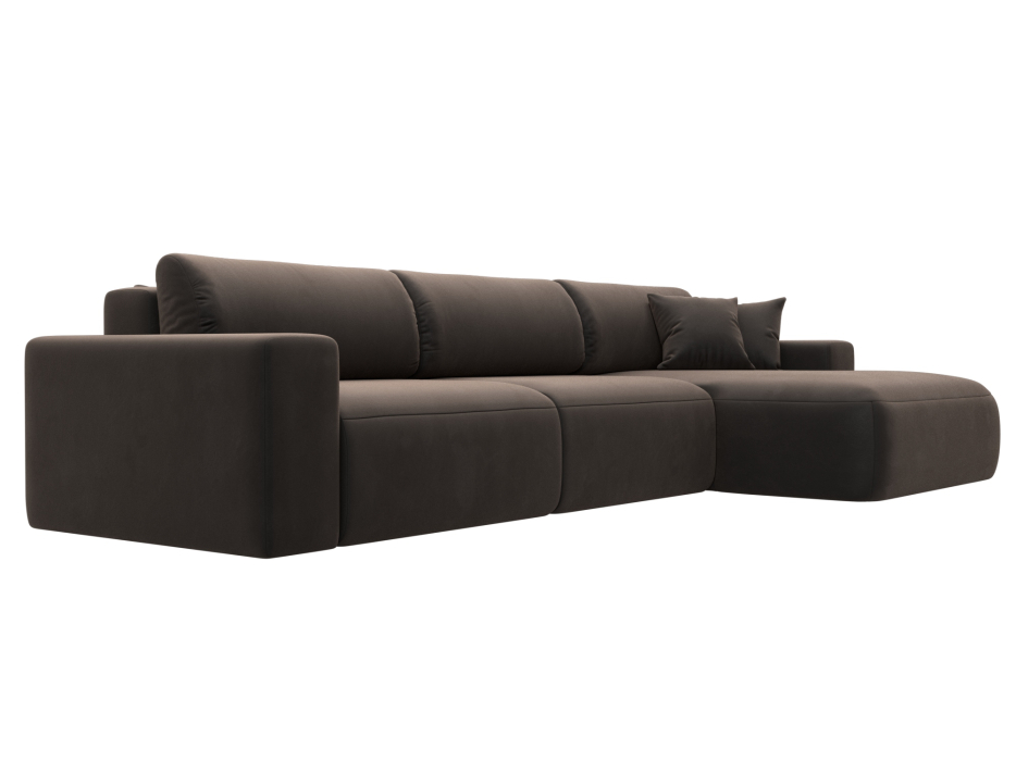 Диваны угловые в гостиную, Диван угловой Лига-036 Классик Лонг правый угол, велюр