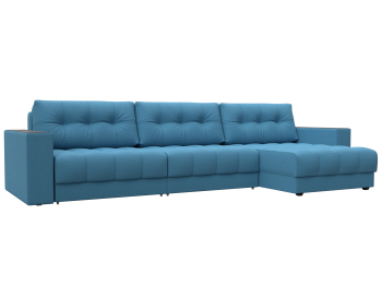 Диван угловой с декором Лига-049 НПБ Лонг, рогожка Амур