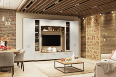 Стенки для гостиной, Модульная гостиная Грейс композиция 9  Гикори Джексон Темный